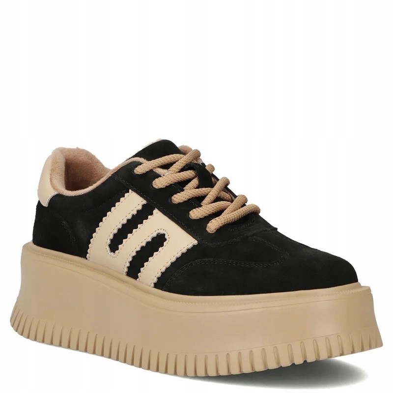 Filippo DP7111 Černo Béžové Kožené Tenisky 38