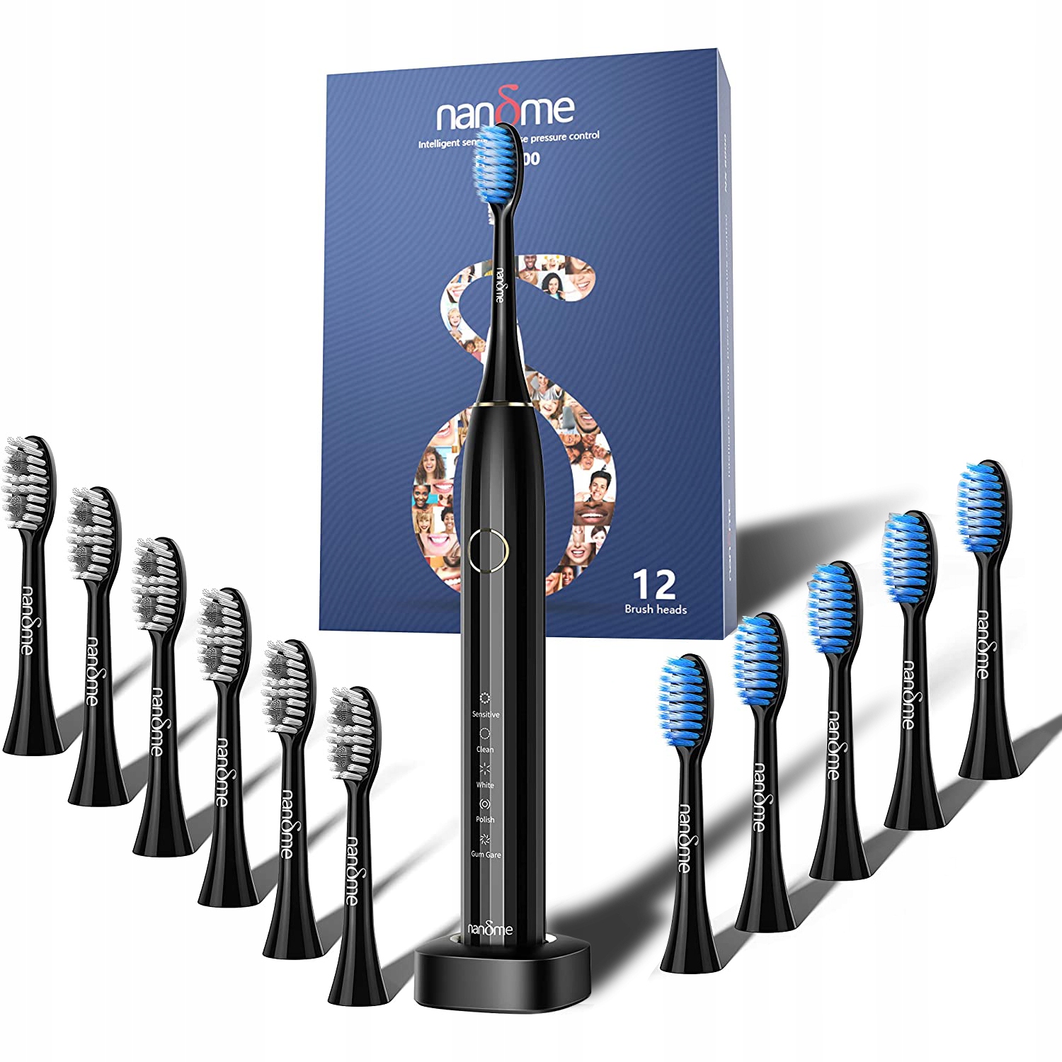 Szczoteczka elektryczna Nandme NX8000 Czarny 12 końcówek