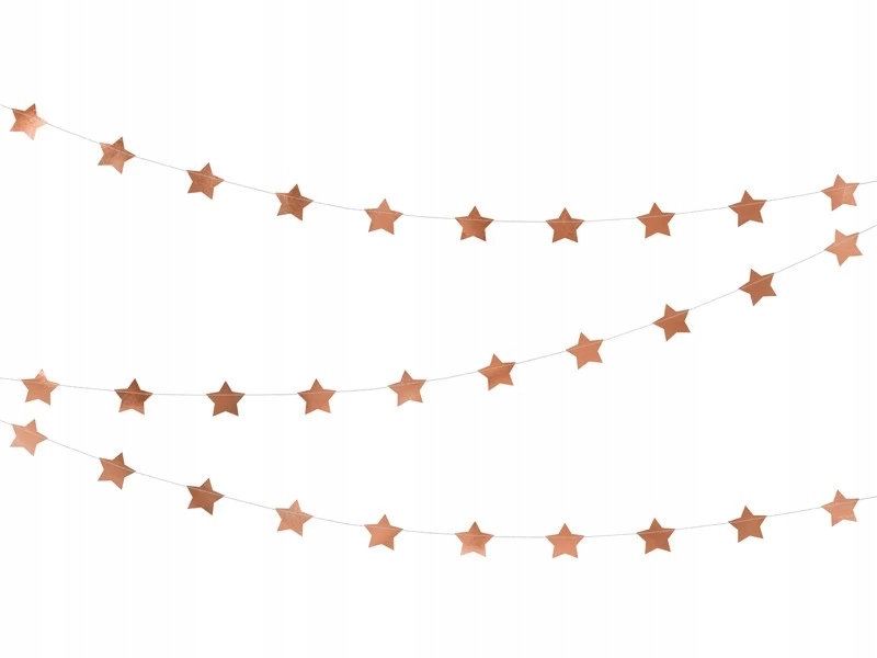 Girlanda dekoracyjna Gwiazdki, różowe złoto 3,6m
