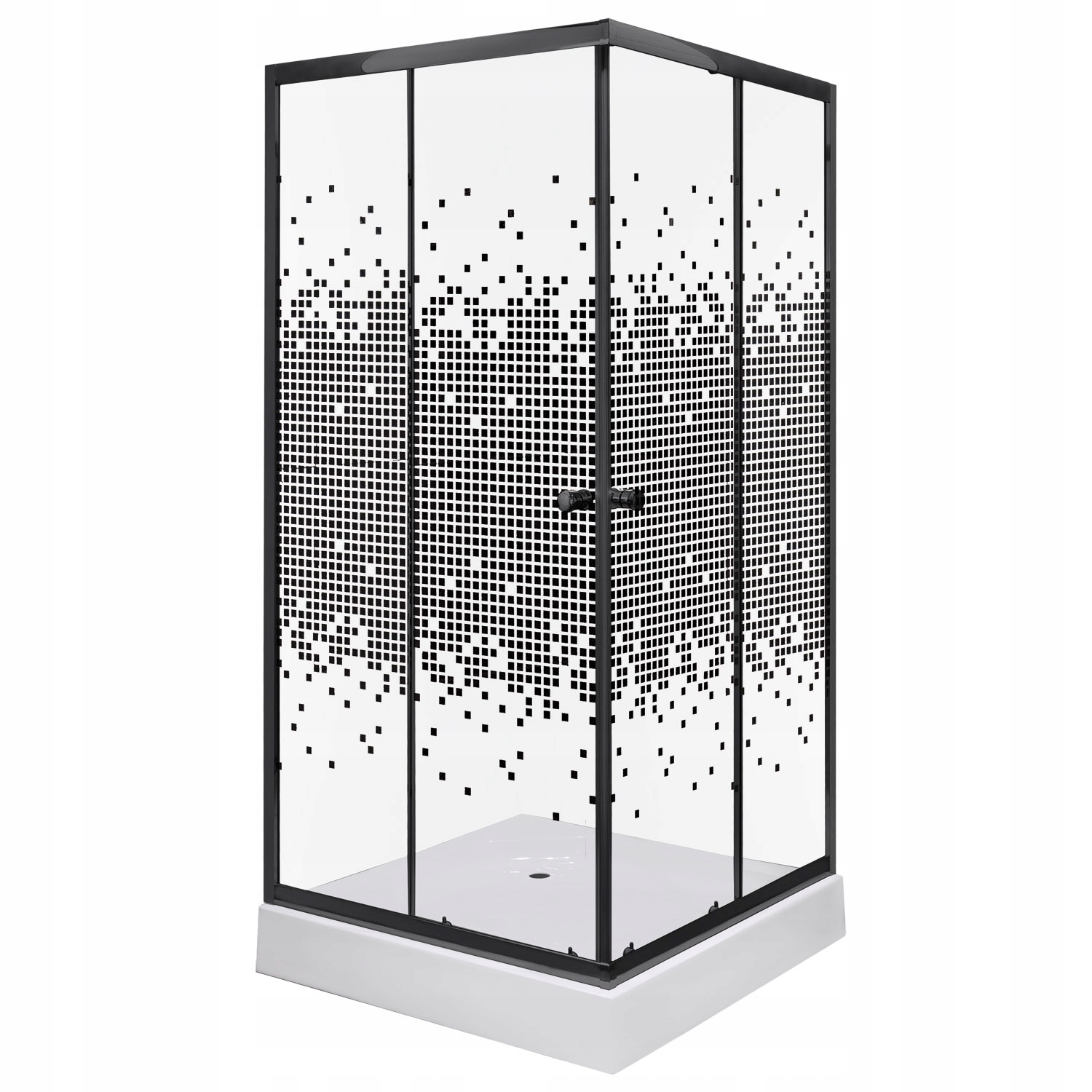 Sprchový Kout Pixel Sq 80 Černá s vaničkou – moderní design