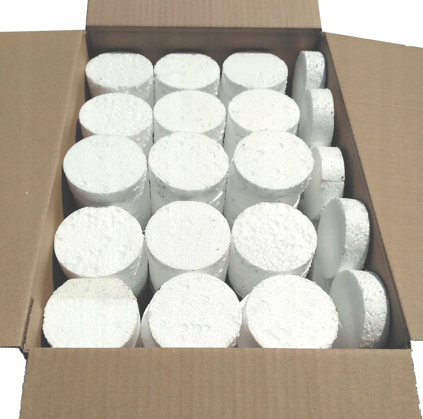 ZAŚLEPKI STYROPIANOWE ZATYCZKI KRĄŻKI TERMODYBLE BIAŁE 100 SZT