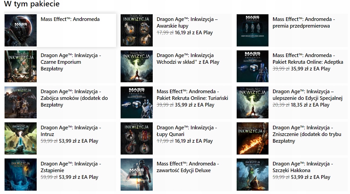 ZESTAW BIOWARE MASS EFFECT+DRAGON AGE XBOX KLUCZ Tematyka gry akcji