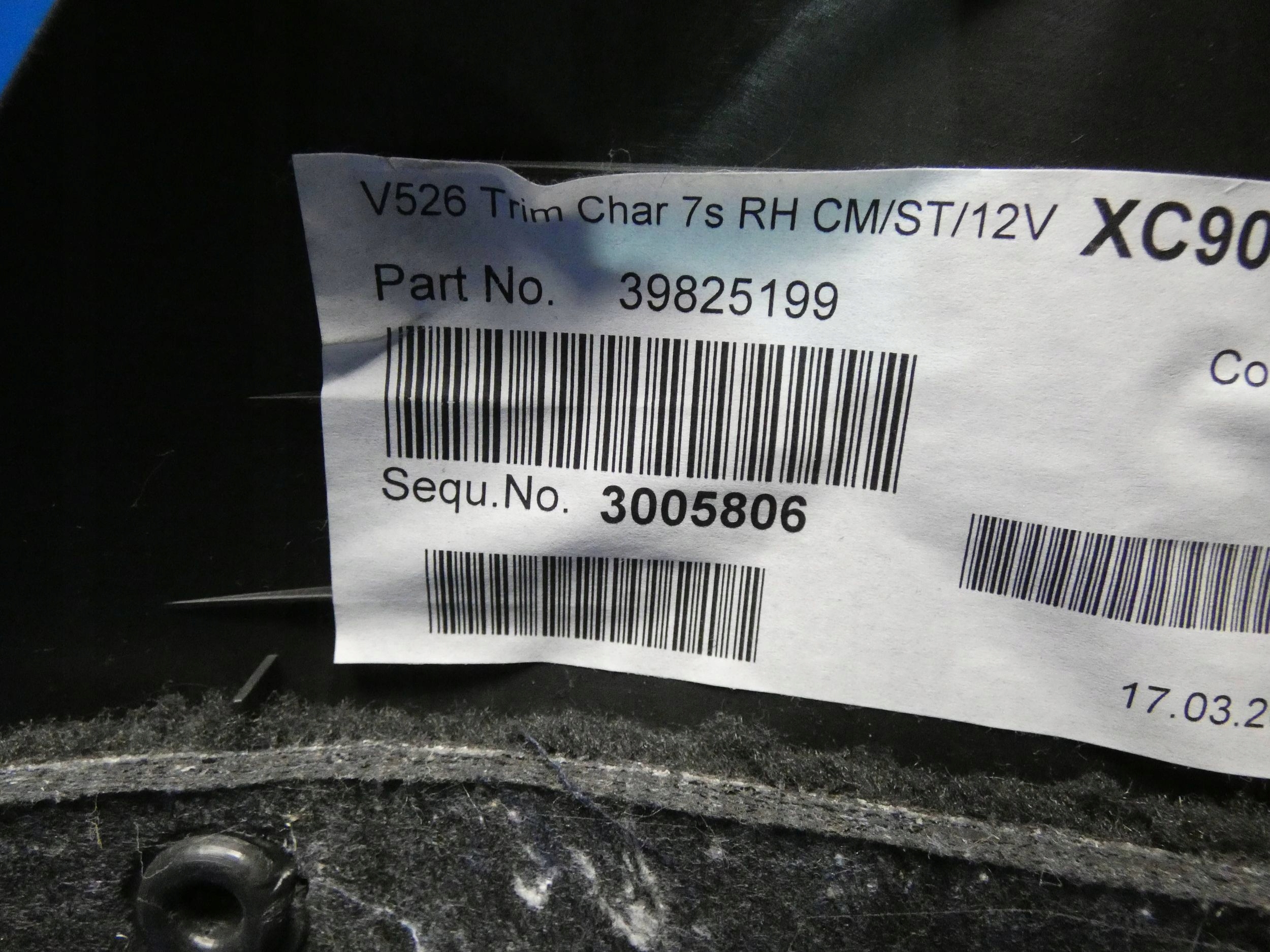 VOLVO XC90 II side upholstery boot 7 OSOB right rear part