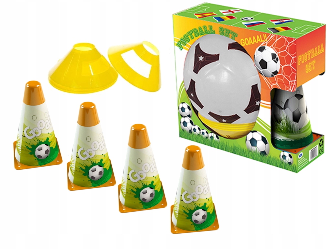 Zestaw Sportowy Piłka Nożna Z Pachołkami 9338