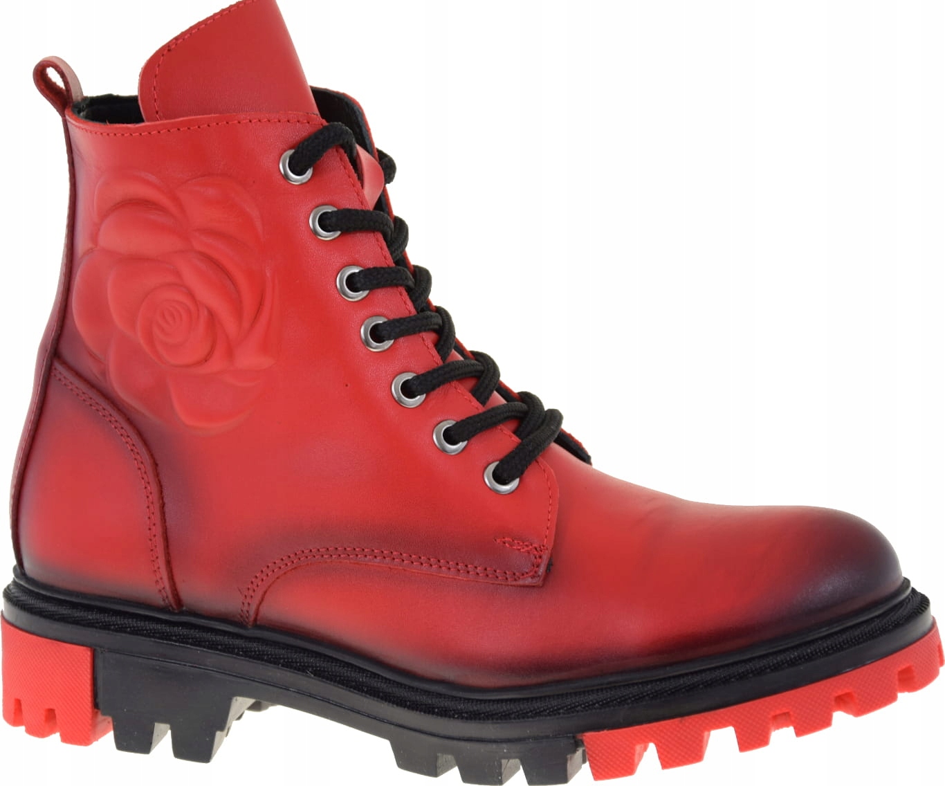 Artiker 53C0796 Elegantní Červené Dámské Kotníkové Boty Na Zimu VEL.37