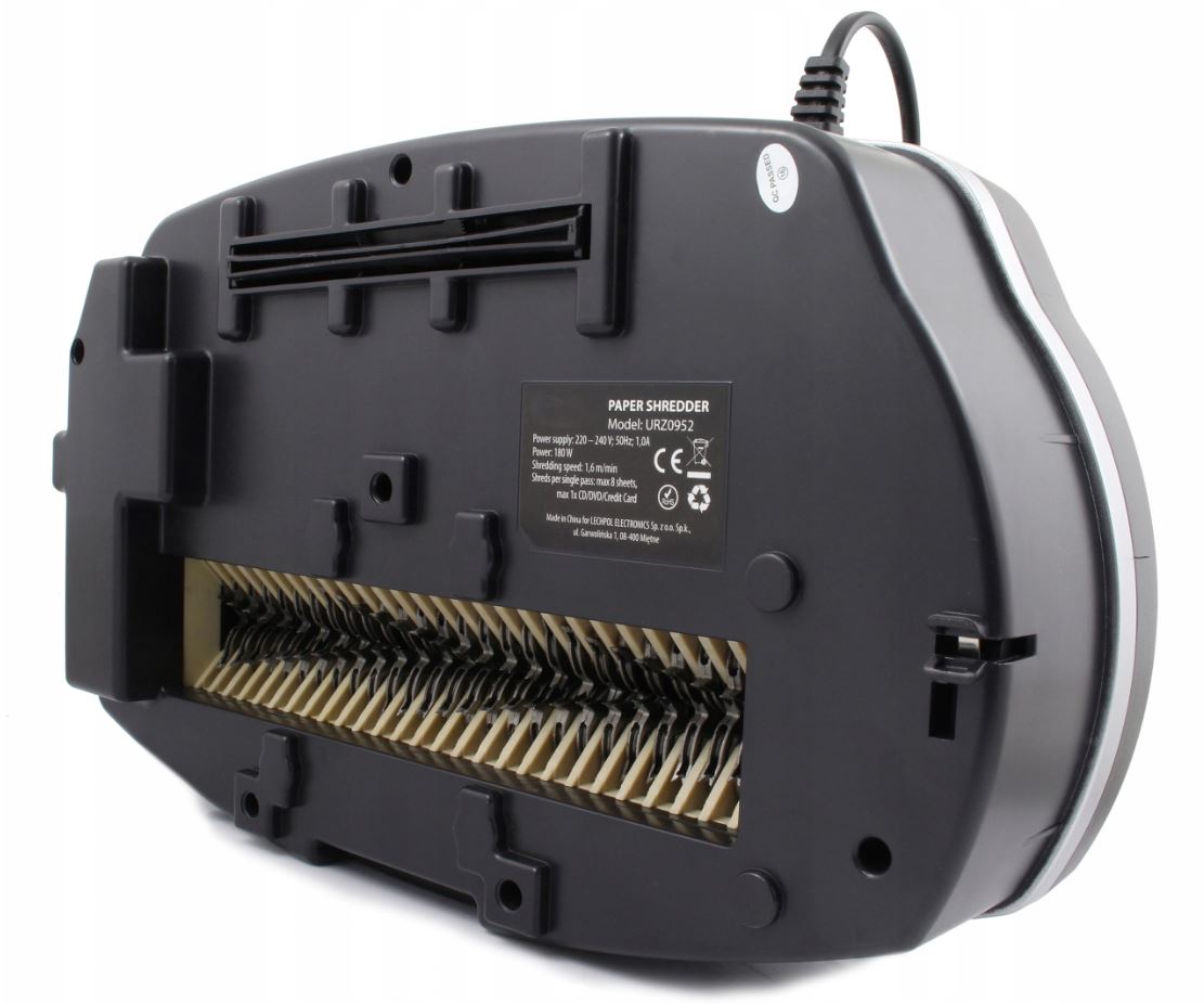 NISZCZARKA PAPIERU DOKUMENTÓW PŁYT CD KART P-4 21L Moc 180 W