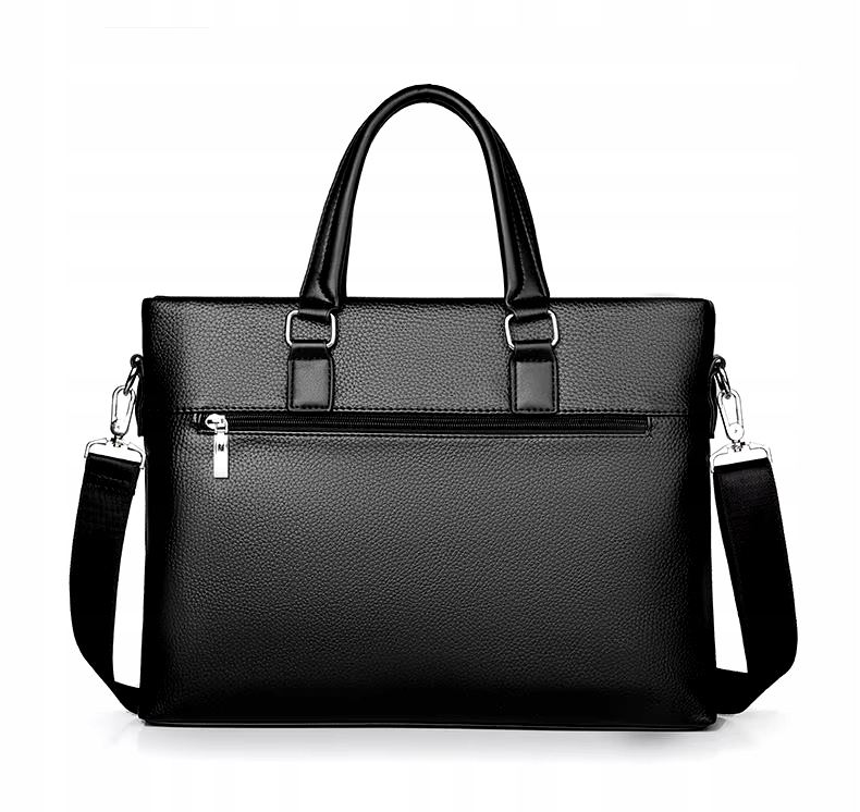 TORBA MĘSKA NA RAMIĘ JAKOŚĆ DO PRACY NA LAPTOPA DOKUMENTY CZARNA Wzór dominujący bez wzoru