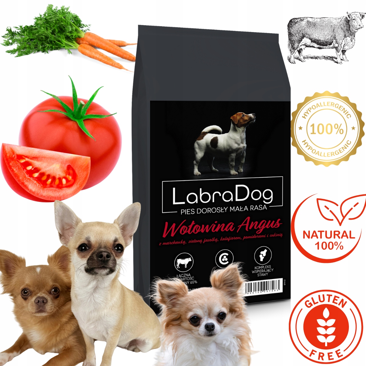 Levně LabraDog Superfood Hypoalergenní hovězí maso Angus pro čivavu na 2 kg