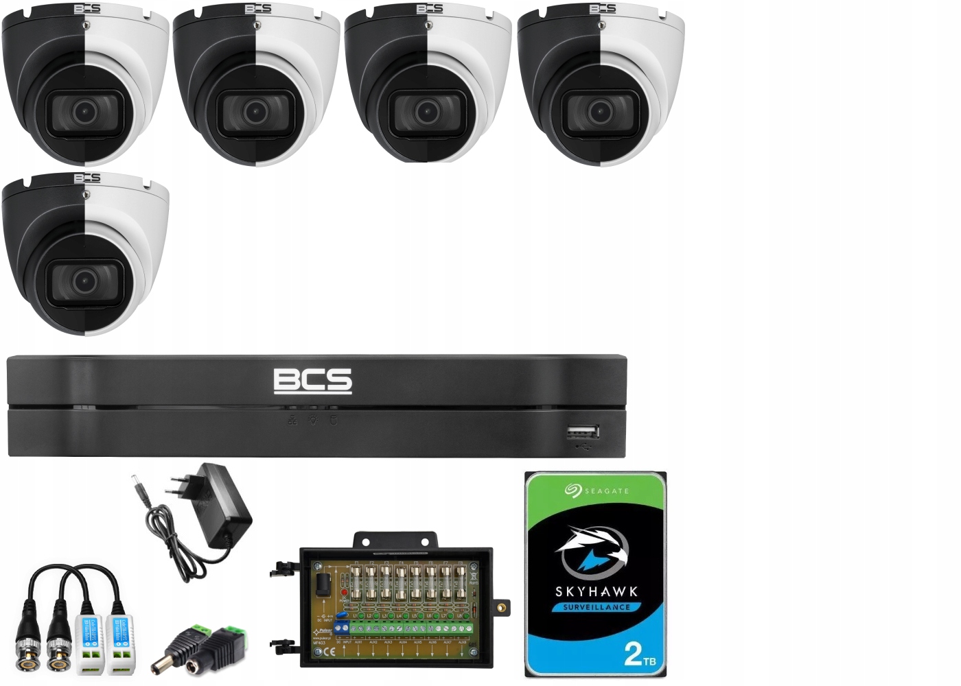 Zestaw Do Monitoringu 5 Kamer Analog BCS-EA15FSR3 Dom Sklep Firma Cctv 5Mpx