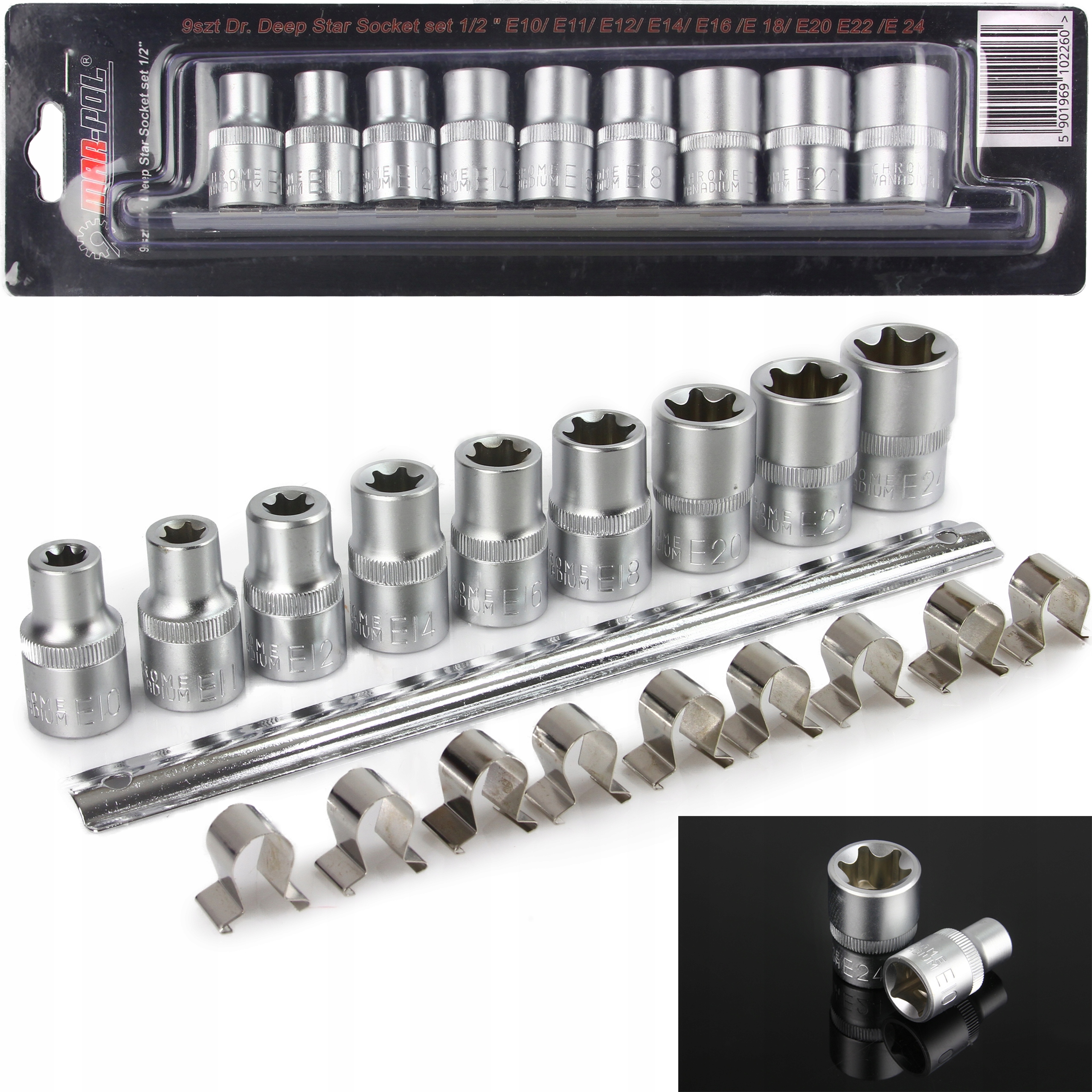 

Zestaw Nasadek Nasadki Torx 9el 1/2 E10-E24 profi