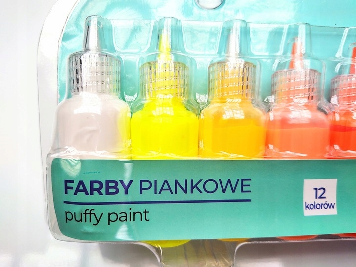 Farby Piankowe Farba Do Malowania Zestaw Dla Dzieci 12 Kolorów x18ml Marka Kayet