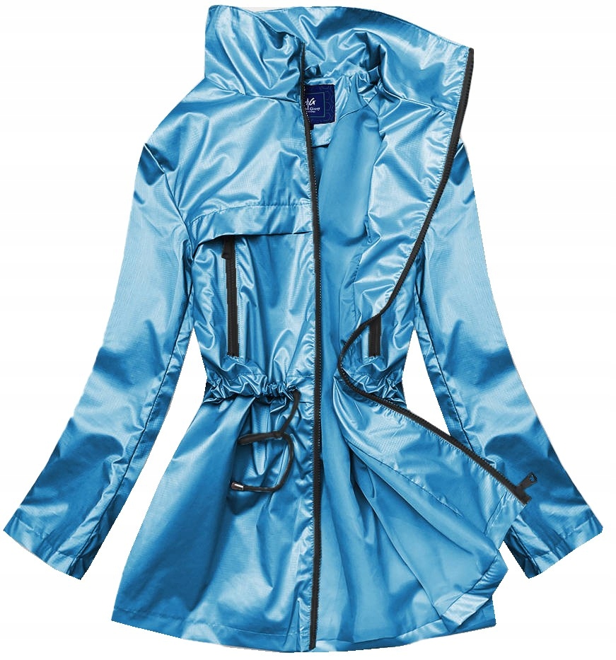 Lehká Kostkovaná Bunda AG5-017 Modrá XL (42)