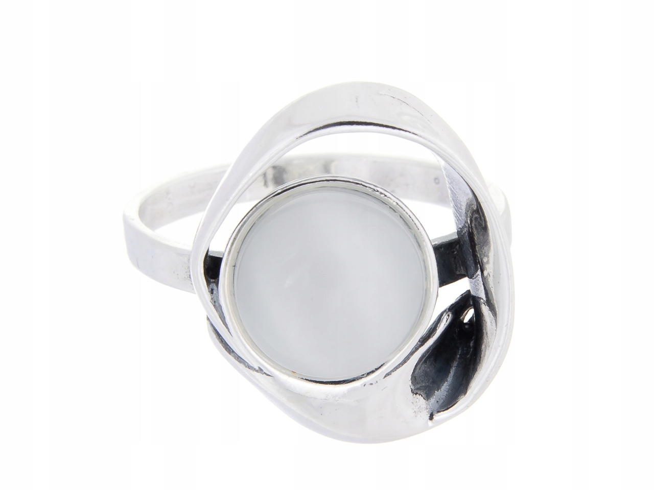 Stříbrný Prstýnek Světlý Ulexit Vel 25 Rhodiovaný