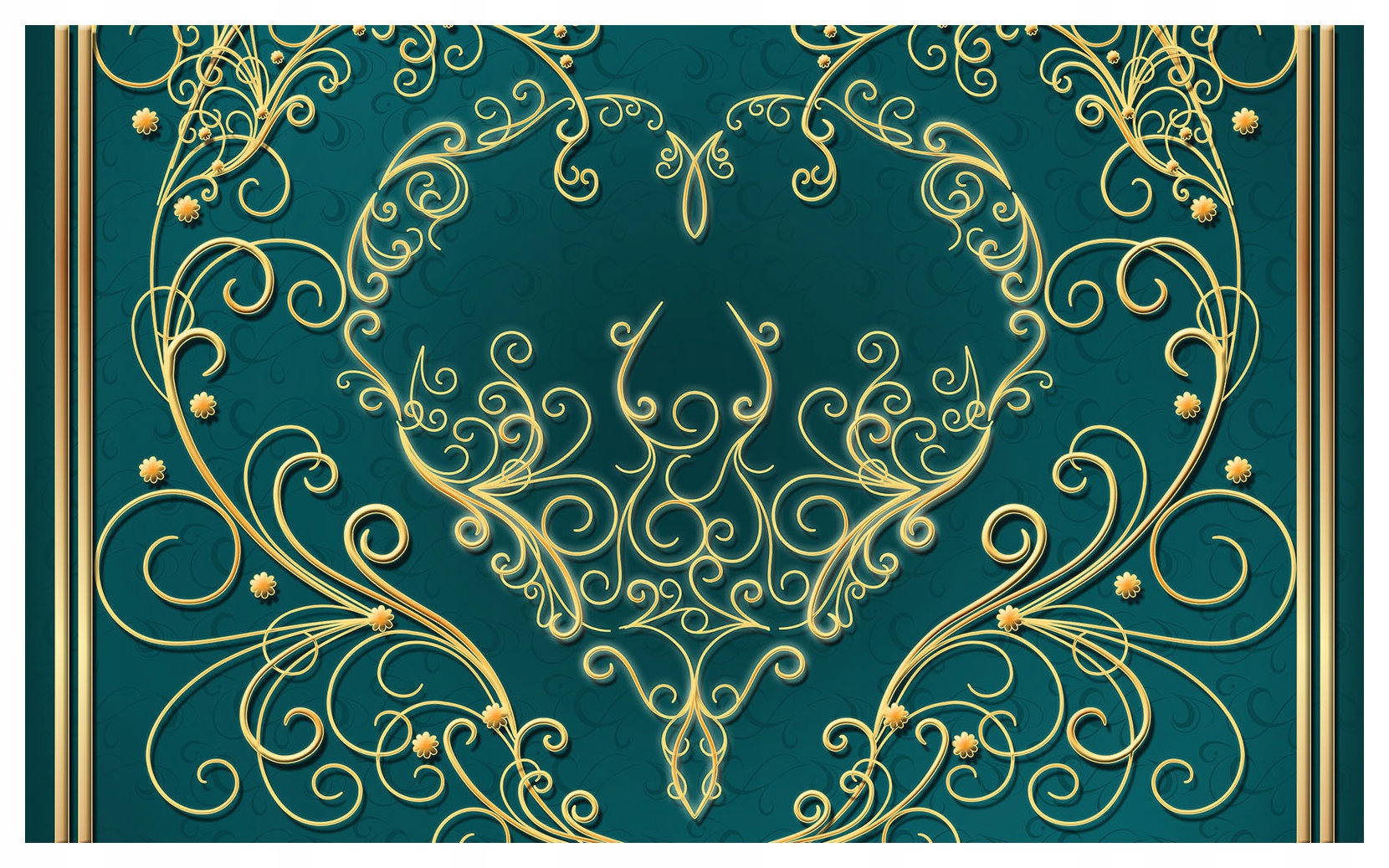 Fototapeta Zlaté srdce a tyrkysové záhyby 416x254 do obývačky lepidlo