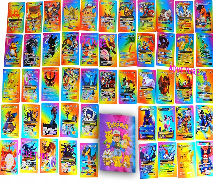

Pokemon Kolekcjonerskie Karty Rainbow 55 Szt Złote