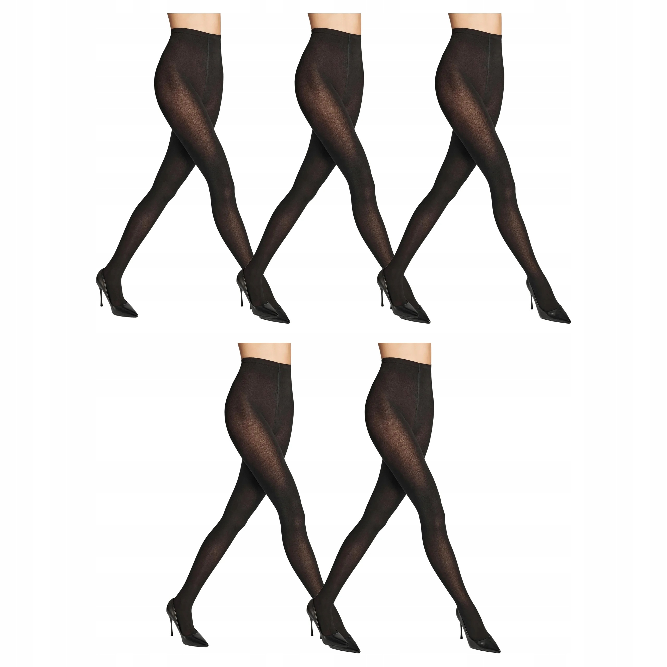 5 x Teplé punčocháče s kašmírem Cashmere B13 80 den Marilyn Black 1/2