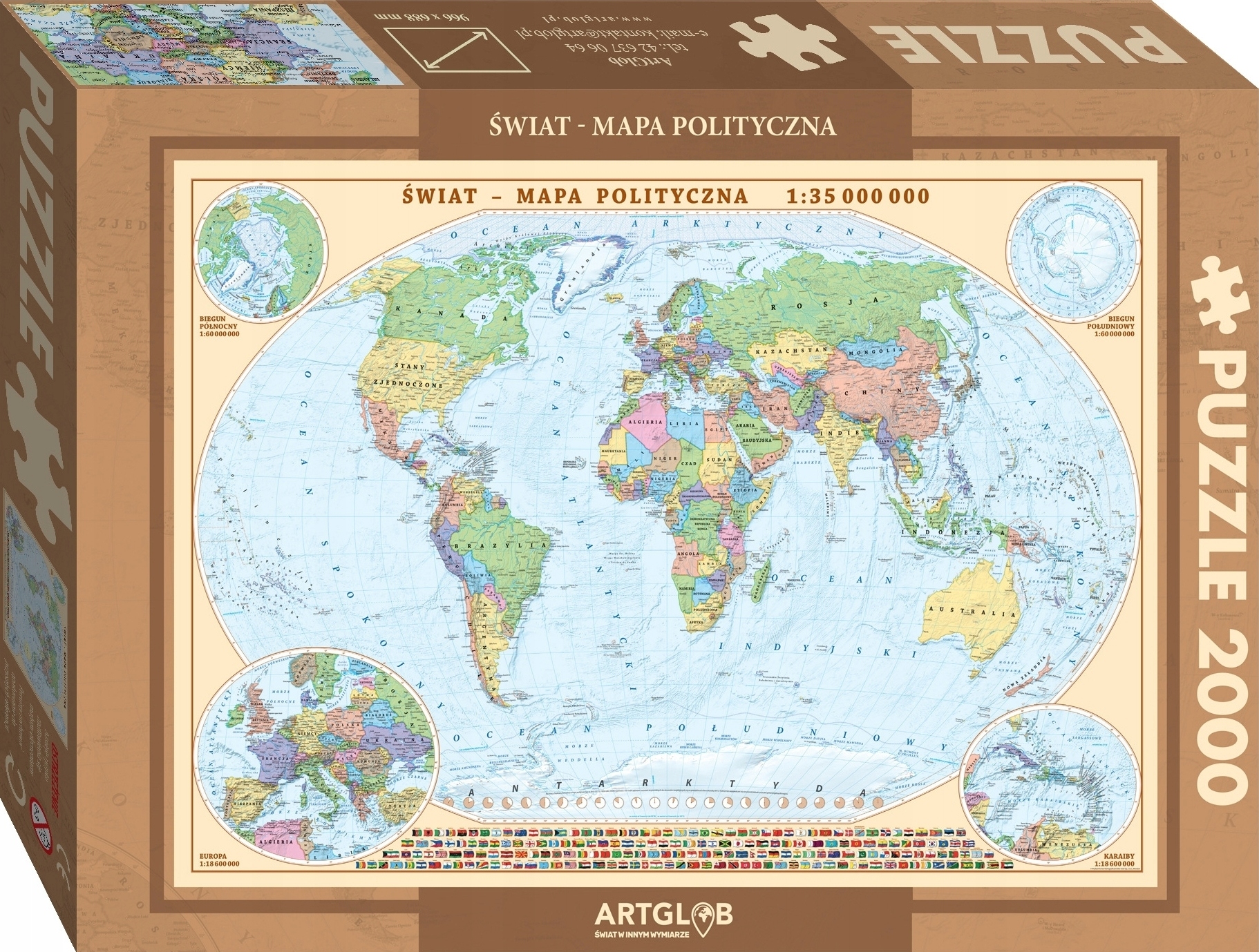 

Świat polityczny mapa 1:35 000 000 puzzle 2 000