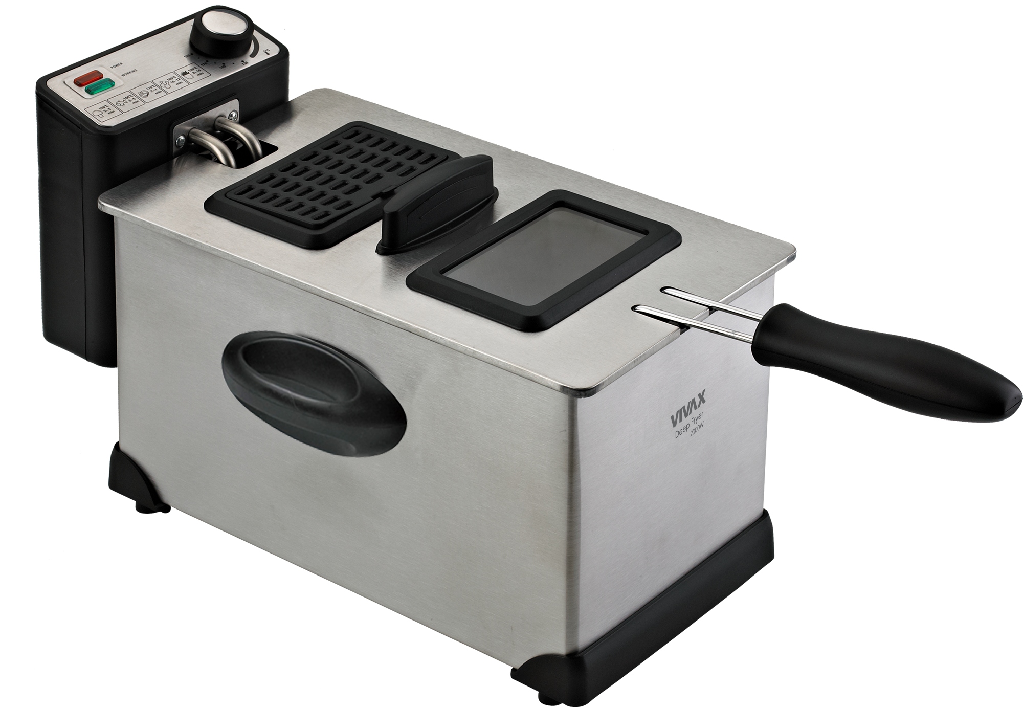Frytkownica tradycyjna Vivax DF2003SS 2000 W 2,5L Rozbieralna Wysoka