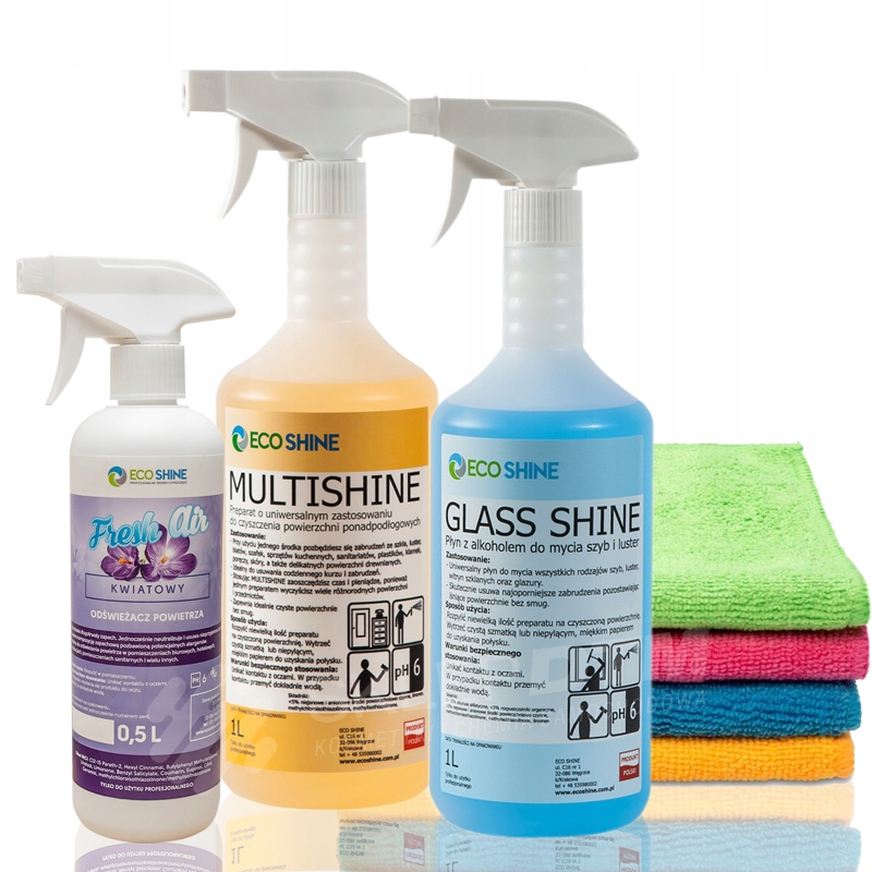 Levně Ecoshine Shine sada domácí chemie mytí čištění 2,5 l vůně Květinová