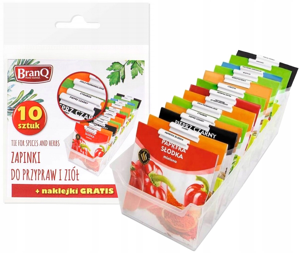 

Przyprawnik Pojemnik Na Przyprawy Torebki +zapinki