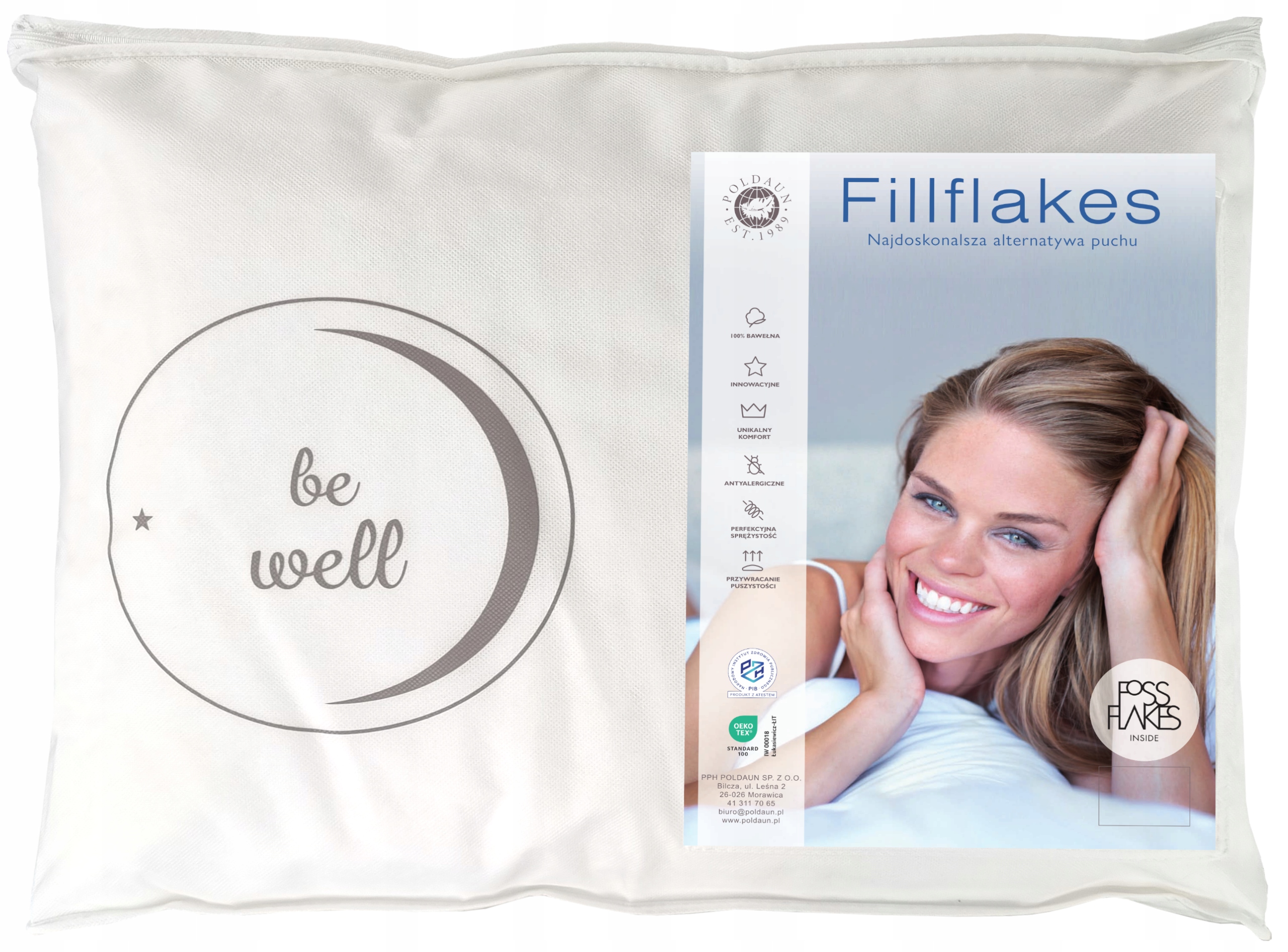 Polštář 70x80 Fillflakes antialergický, lehká, nadýchaná alternativa Peří