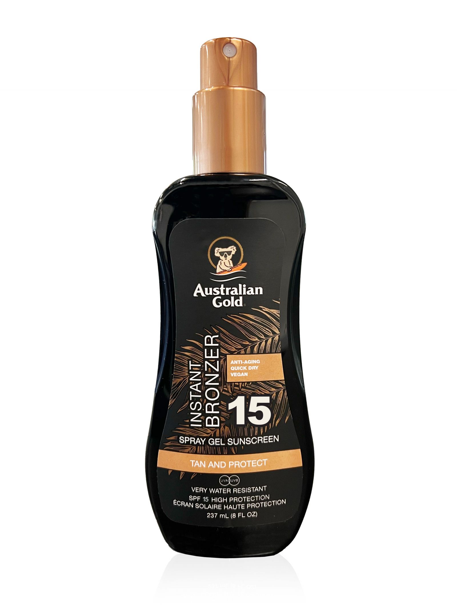 Australian Gold Ochranný Sprejový Gel S Okamžitým Bronzerem 237 ML Spf 15