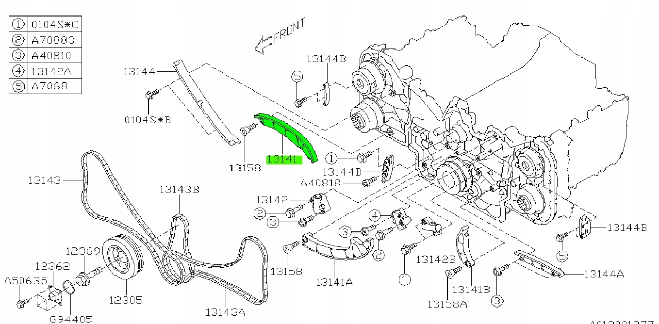 13141AA030 - Скользящая направляющая цепи LEGACY TRIBECA 3.6 L H6