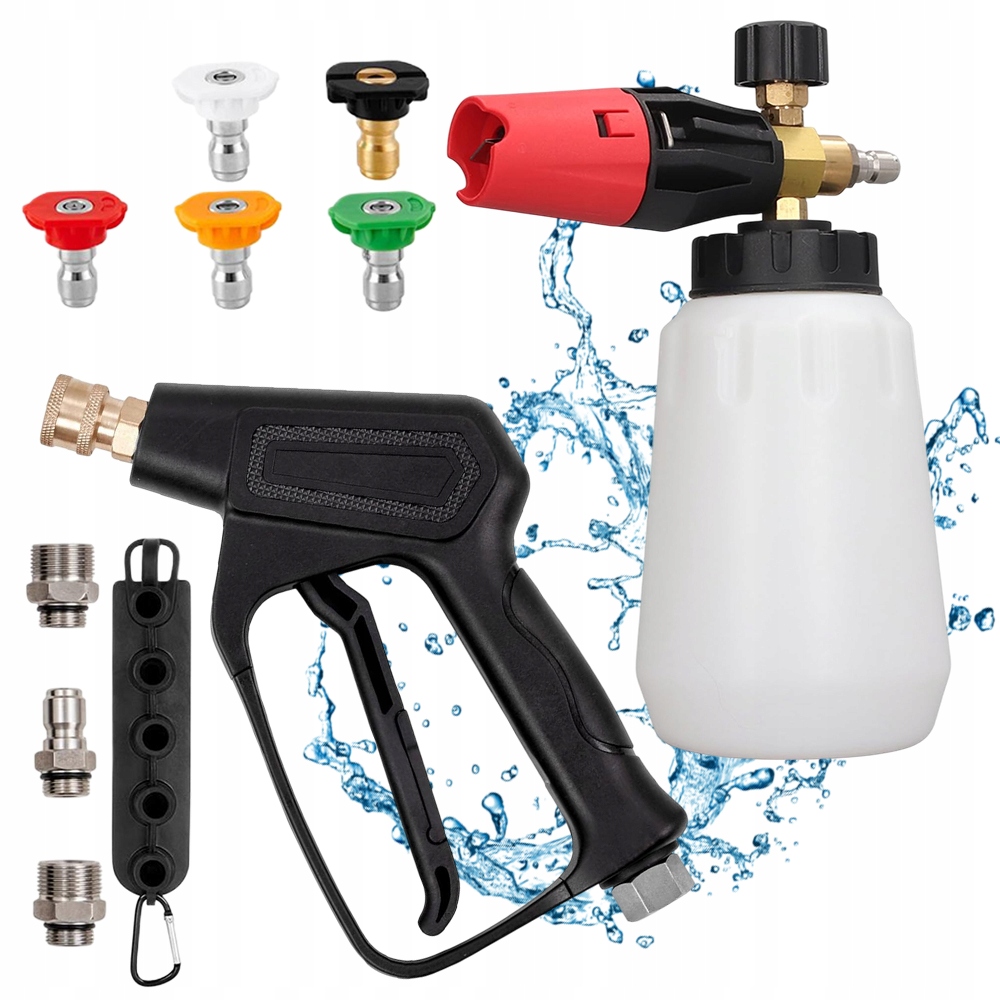 Rozprašovač Pěny Vysokotlaká Pistole Na Vodu 1 L 4000 Psi 5 Trysek