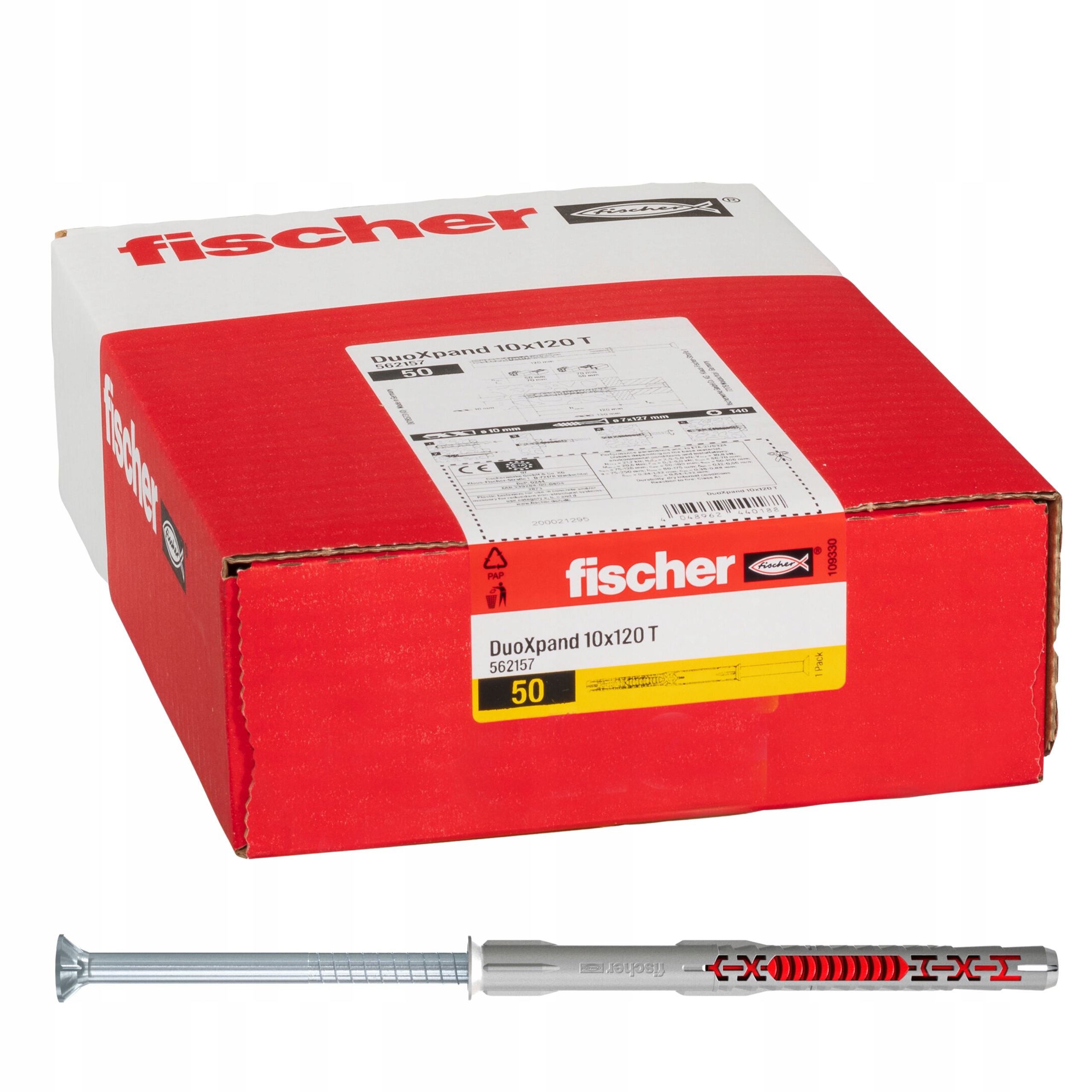 Kolíček DuoXpand Fischer 10x120 T TX40 50 kusov 562157