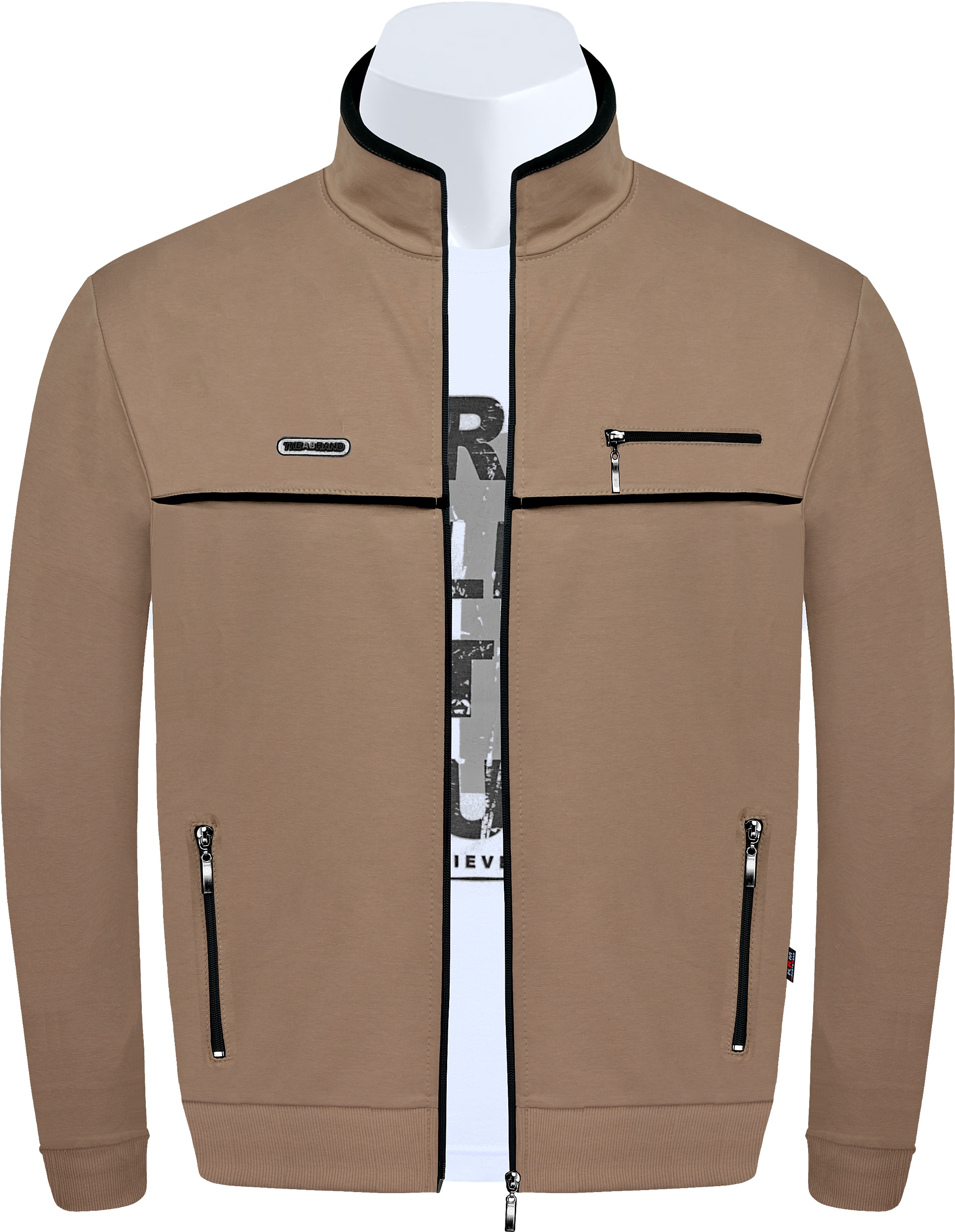 Bluza dresowa rozpinana Cienka bez kaptura Krm Classic M beżowa Polska