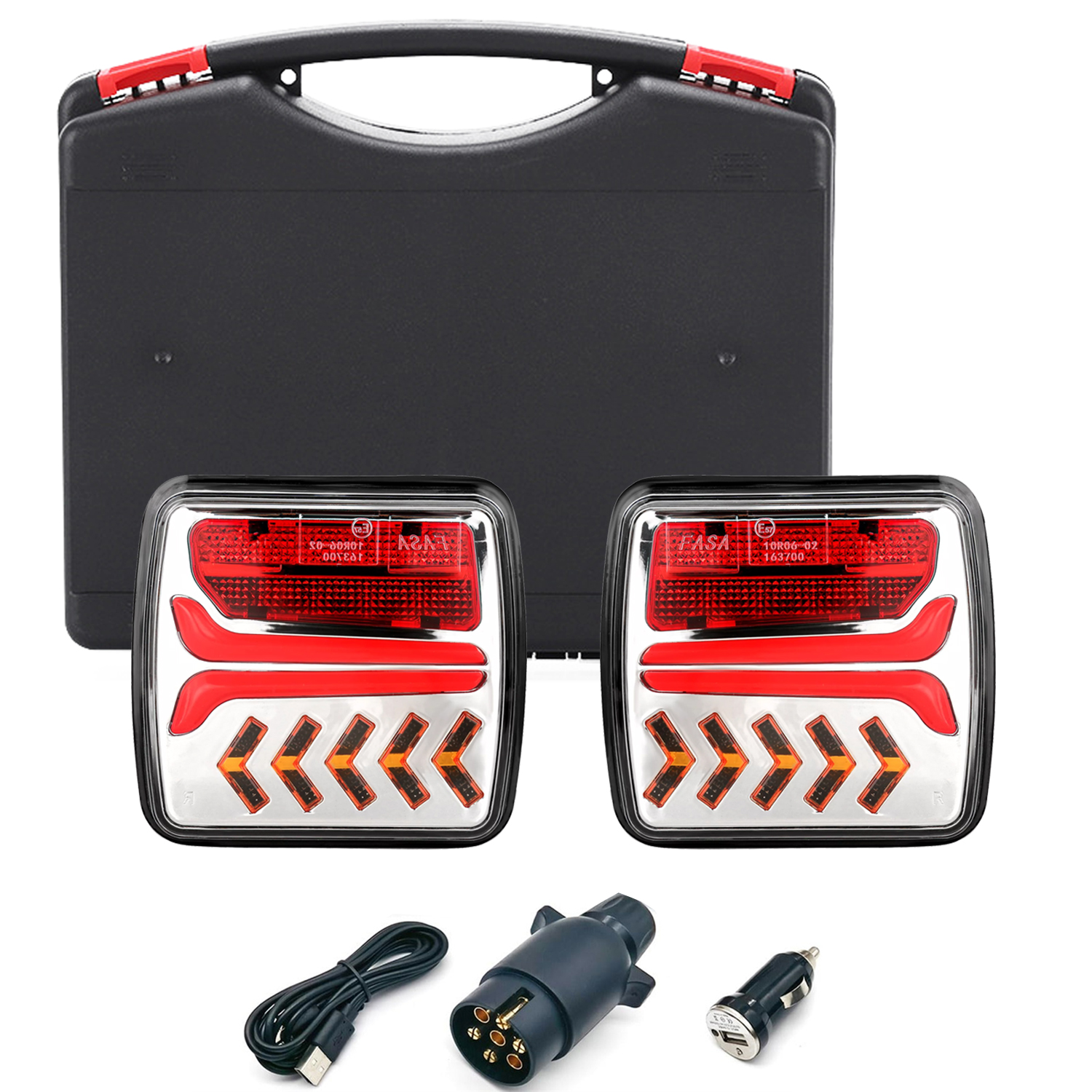 Sada Led Bezdrátových Lamp Zadní Přívěsy Na Magnet 12V/24V 7PIN IP65