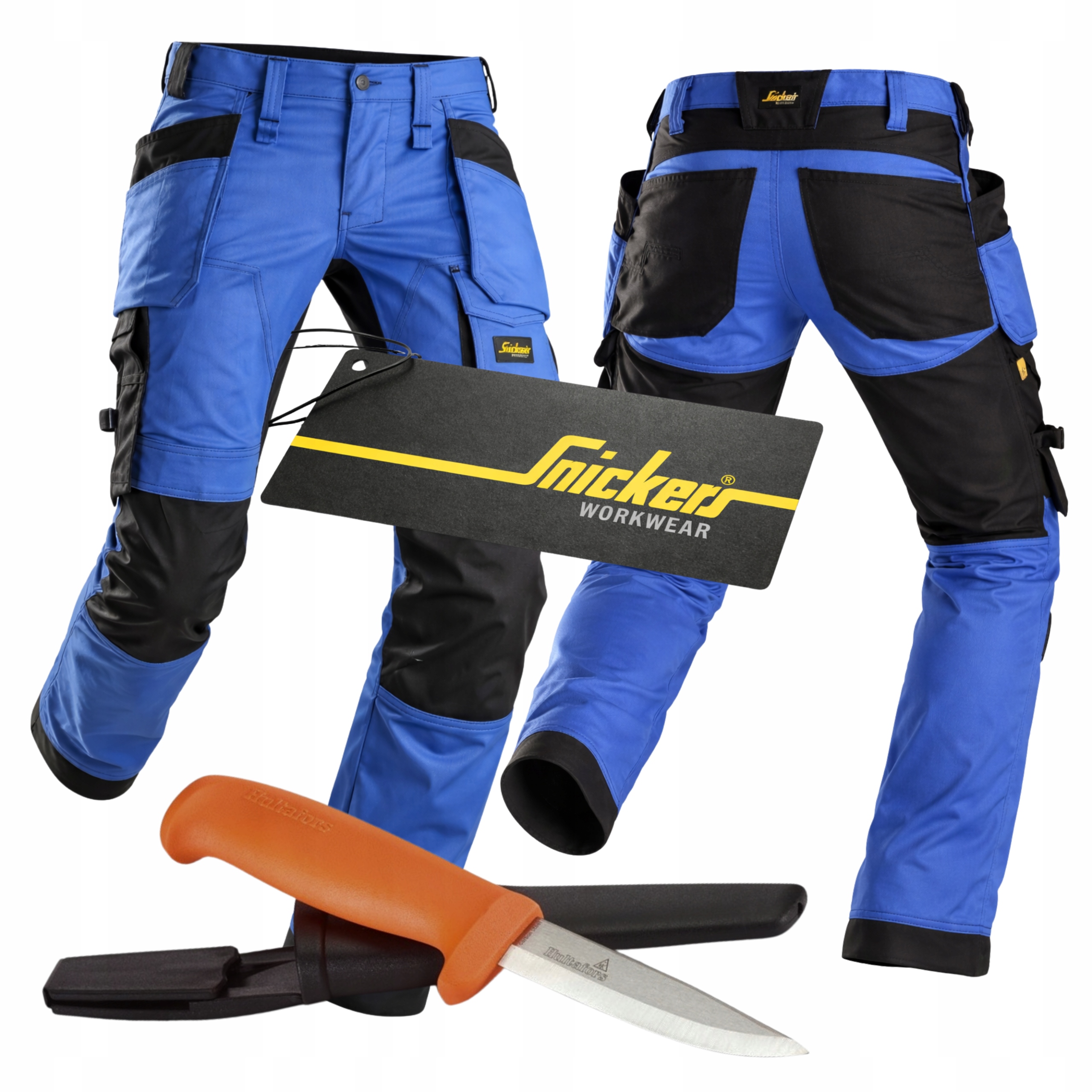 Pánské elastické pracovní kalhoty montérkové bojovky Snickers 6241 50 nůž