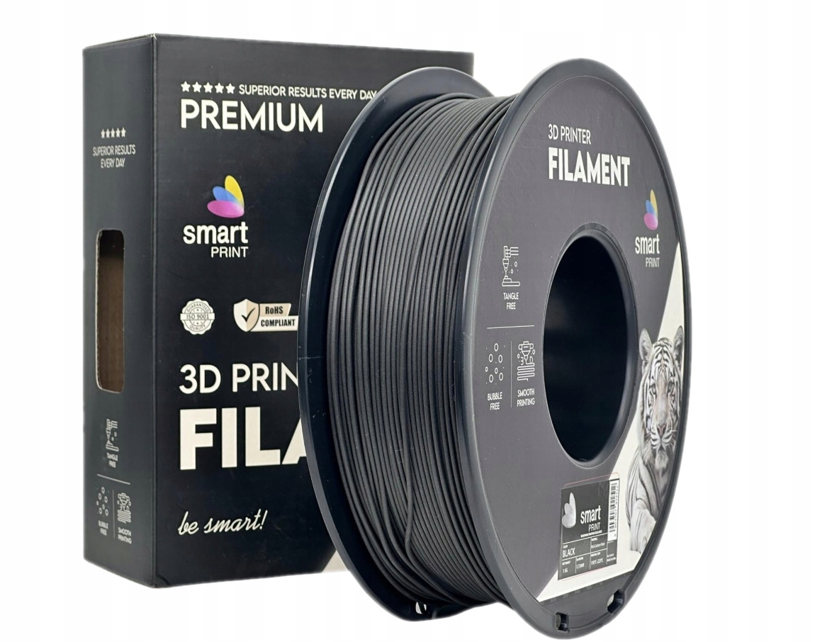 Filament Smart Print Pla+ Czarny Back 1,75MM 5KG Szpula Druk 3D V500