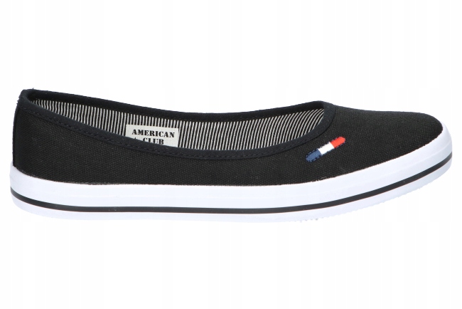 AMERICAN CLUB LH98 STYLOWE BALERINKI, TRAMPKI, CZESZKI DAMSKIE CZARNE 38 Rozmiar 38