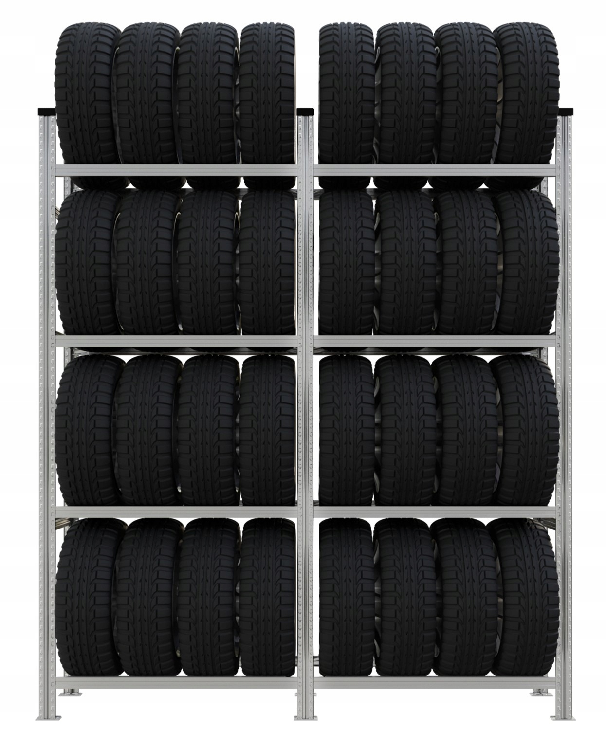 Regał stojak na opony koła 32szt. do 195mm PROFESJONALNY ZESTAW 2x16szt Kod producenta RK.250.40.90.Z2