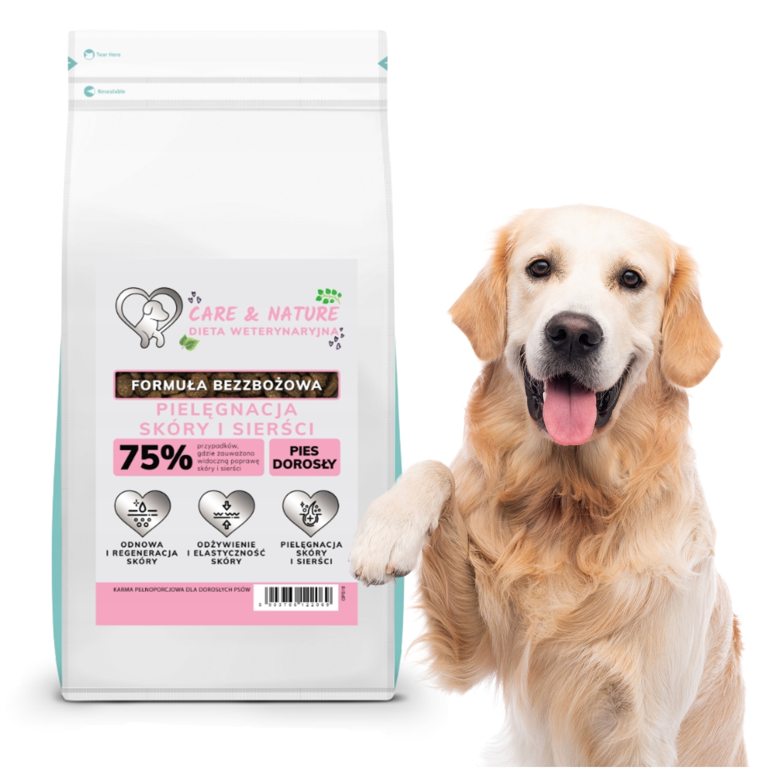 Levně Suché Krmivo pro psy Care and Nature Péče o srst 10 kg