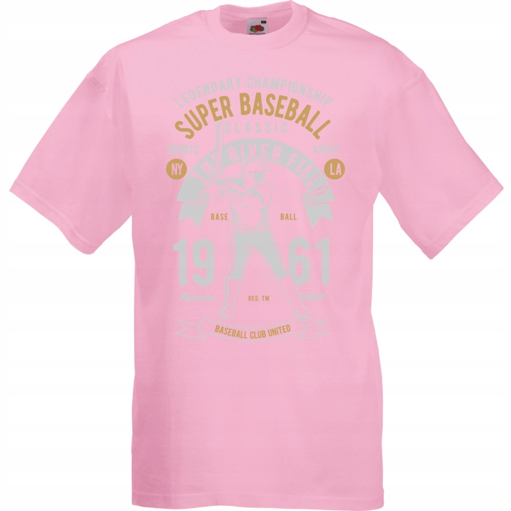 

Koszulka baseball kij baseballowy M różowa