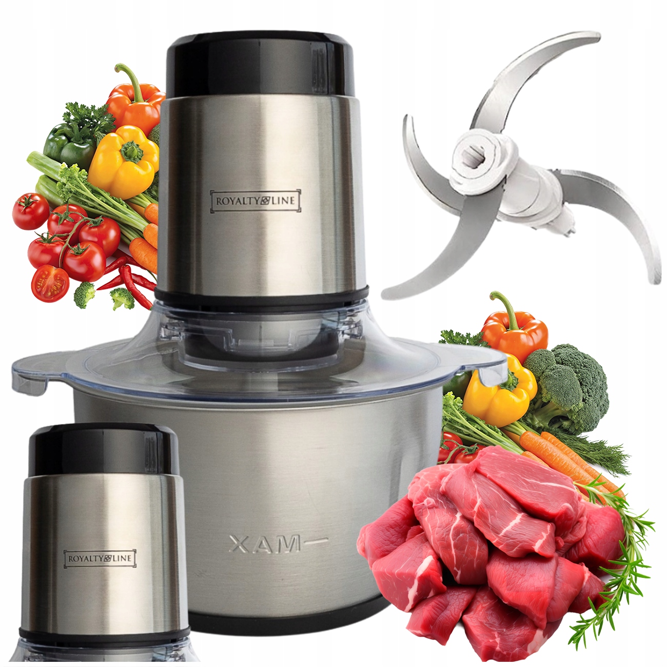 Rozdrabniacz Do Żywności 2 Prędkości 3L Siekacz Do Owoców Warzyw Mięsa