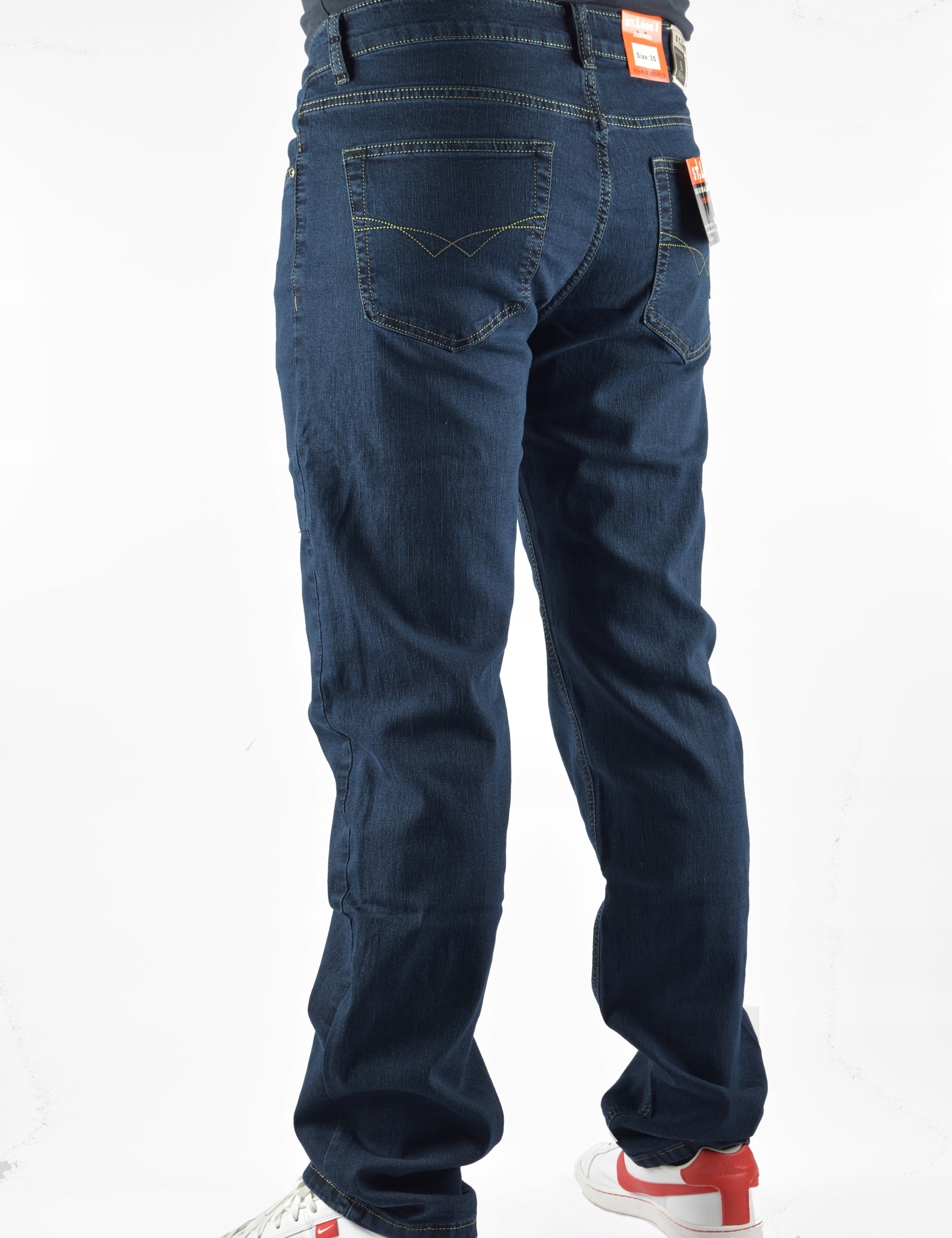 MESKIE JEANSY ST.LEON SPODNIE GRANATOWE W40L32 Fason proste