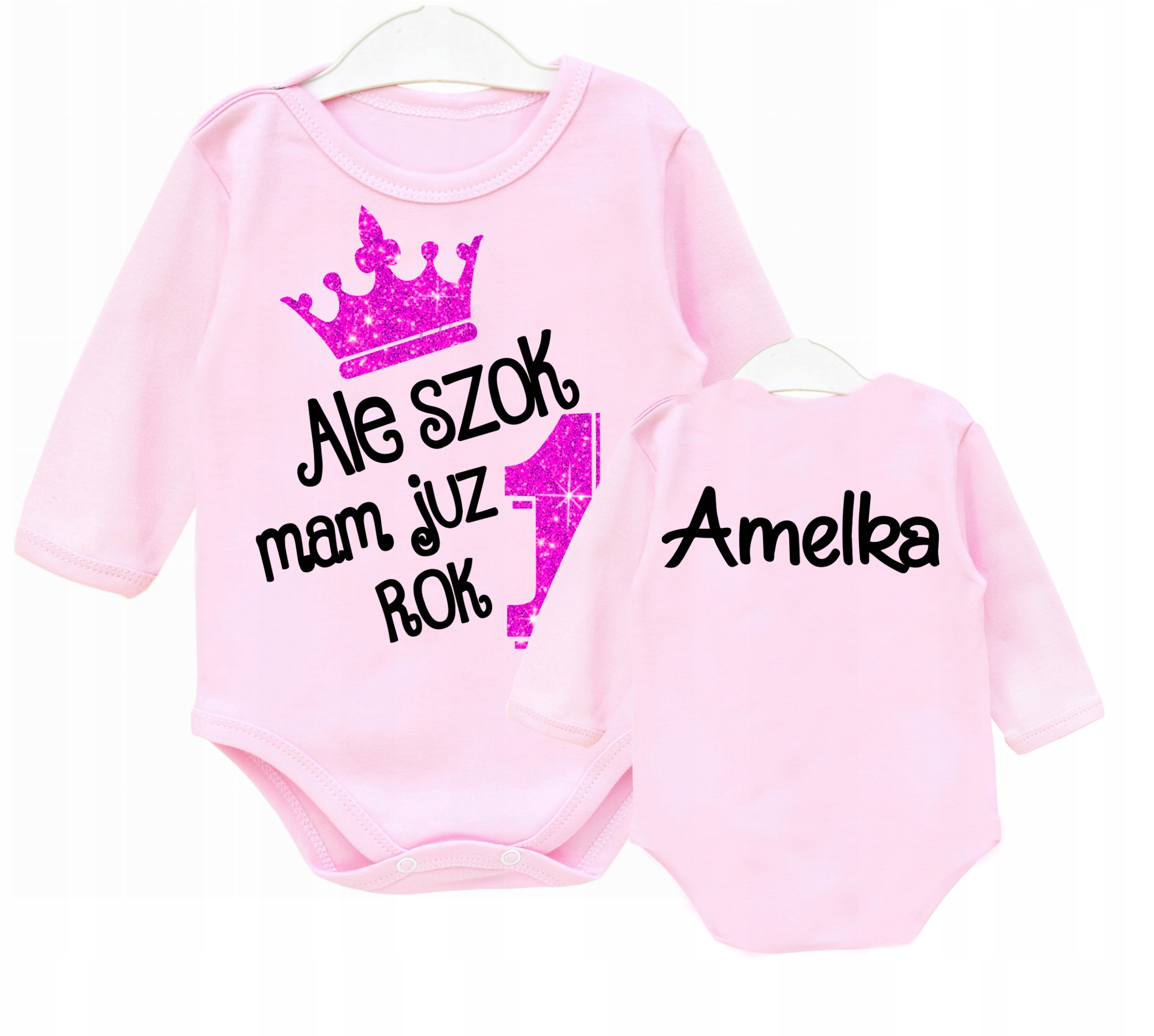 Body dł rękaw Ale szok mam już rok IMIĘ BROKAT 98