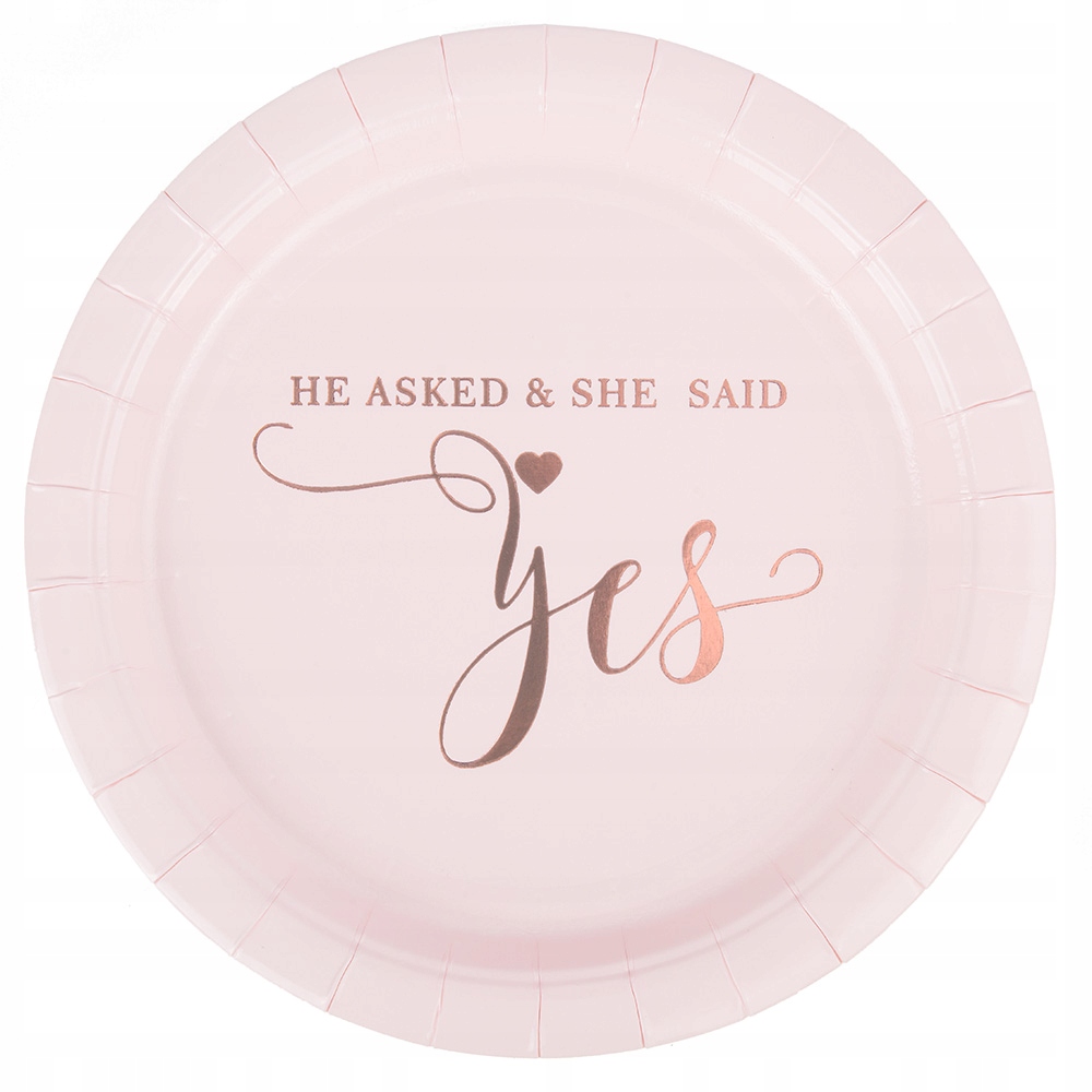 

Talerzyki Papierowe She Said Yes Różowe Złoto 6szt