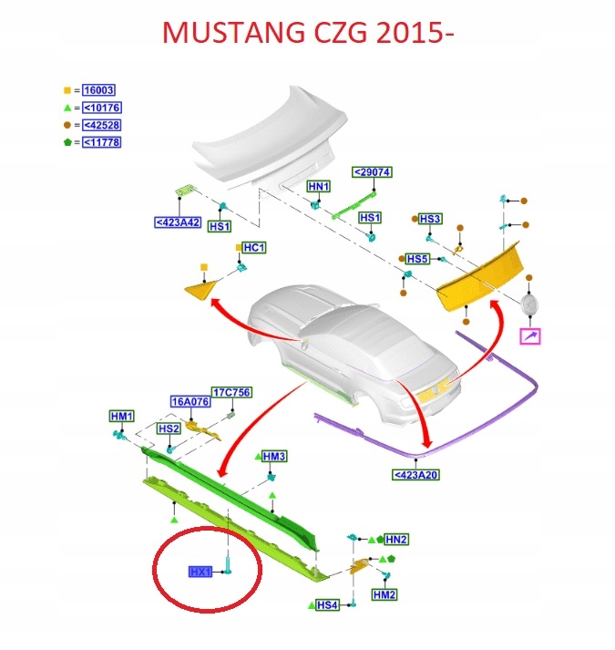 SPINKA LISTWY PROGOWEJ MUSTANG 2015- W719084-S300 Producent części Ford OE