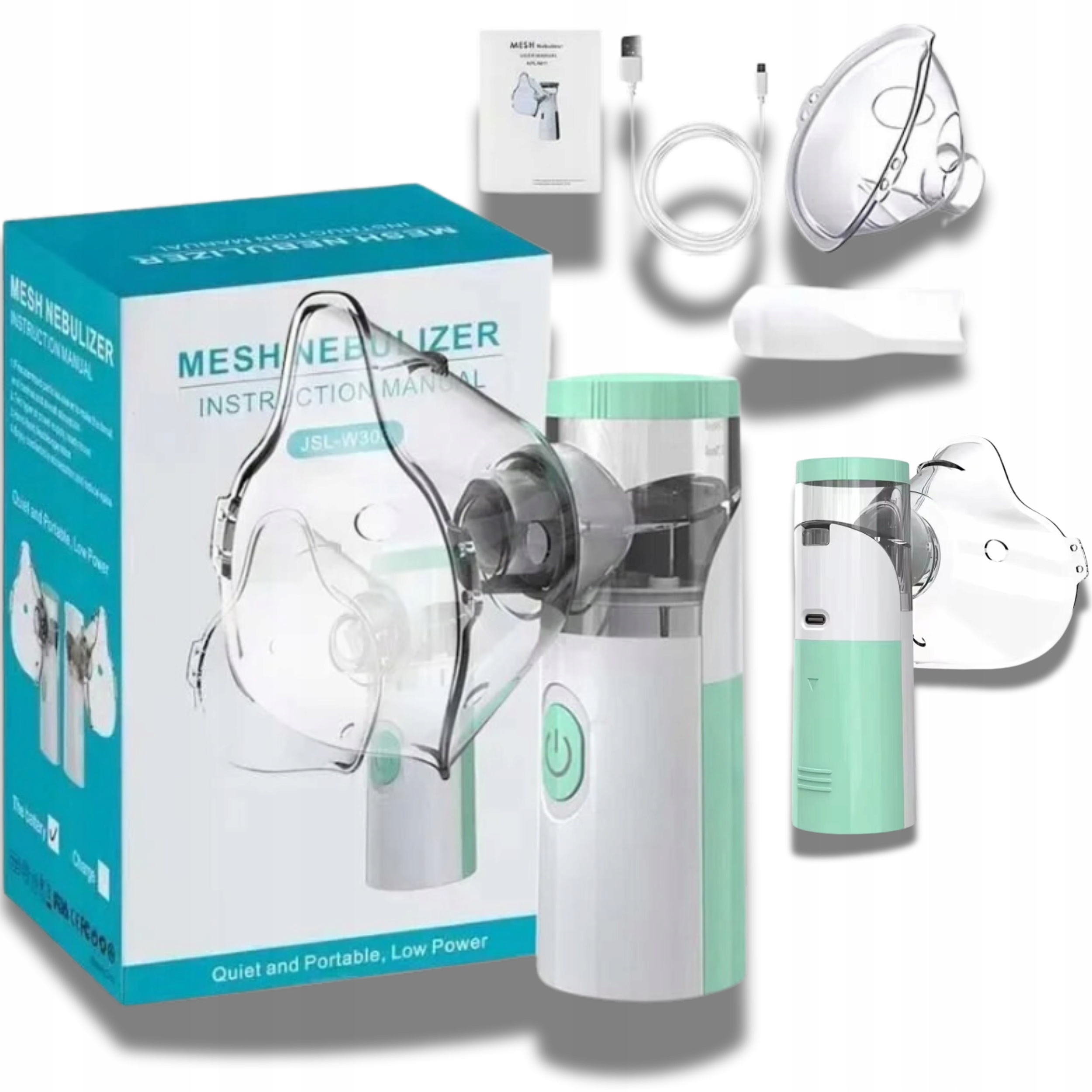 NEBULIZATOR INCHALATOR ROZPYLACZ MAŁY PRZENOŚNY DLA DOROSŁYCH I DZIECI USB