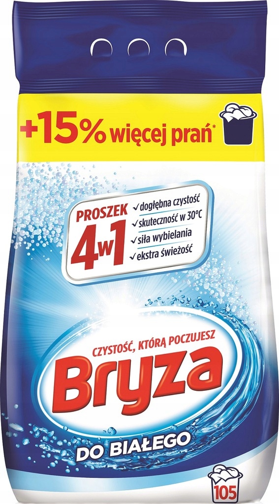 

Bryza 4w1 Proszek do prania Białe 6,825kg 105 prań