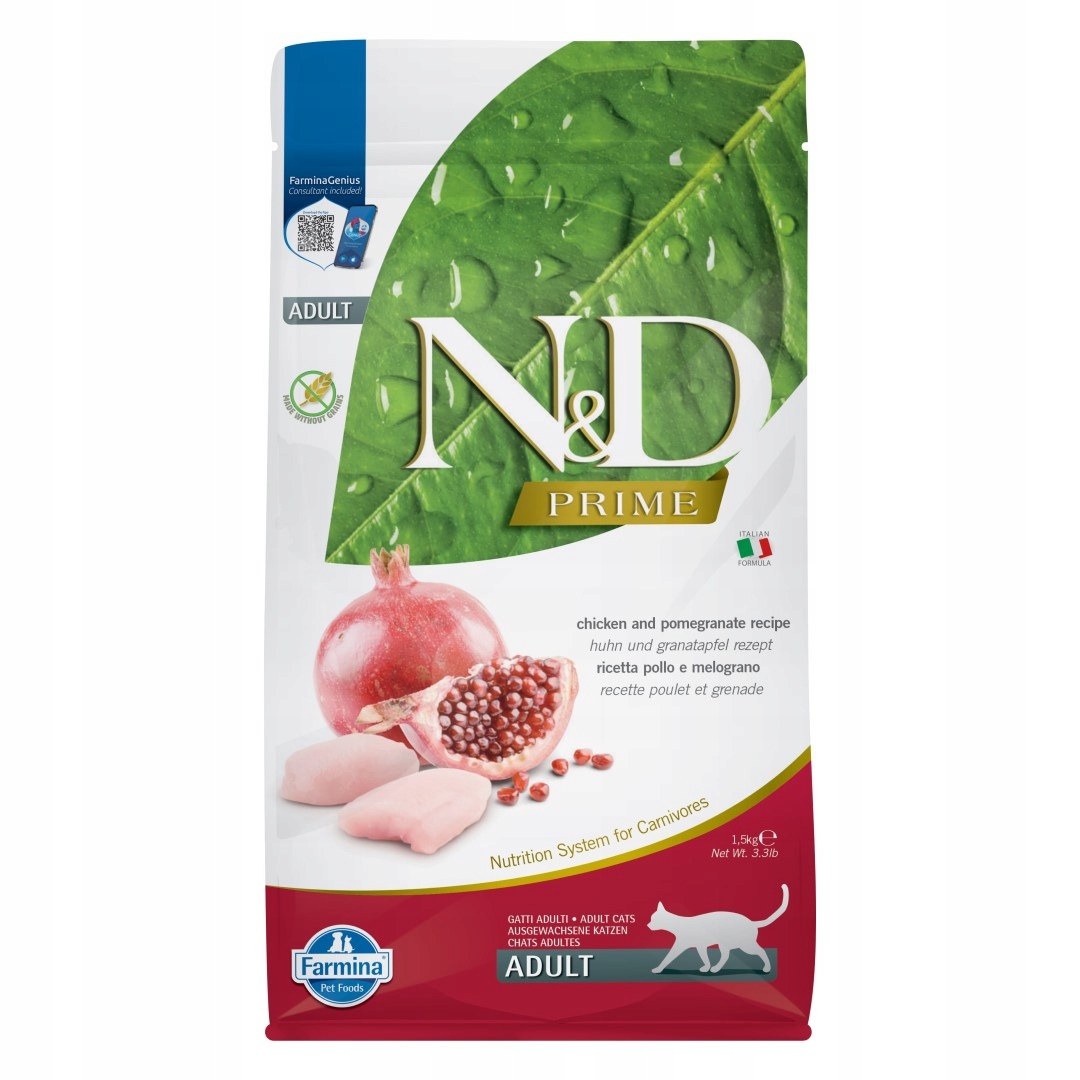 Levně Farmina N&d Prime Adult 1,5 kg suché Pro Kočky Krmivo a granátovým jablkem