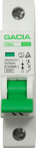 WYŁĄCZNIK NADPRĄDOWY BEZPIECZNIK 1-FAZOWY ESKA B63 63A 1P GACIA Kod producenta SB6LB1P63A