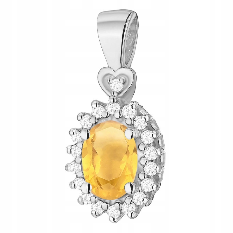 Zlatý Přívěsek Přívěsek pr. 585 s citronem 0,60 ct a brilianty 14k