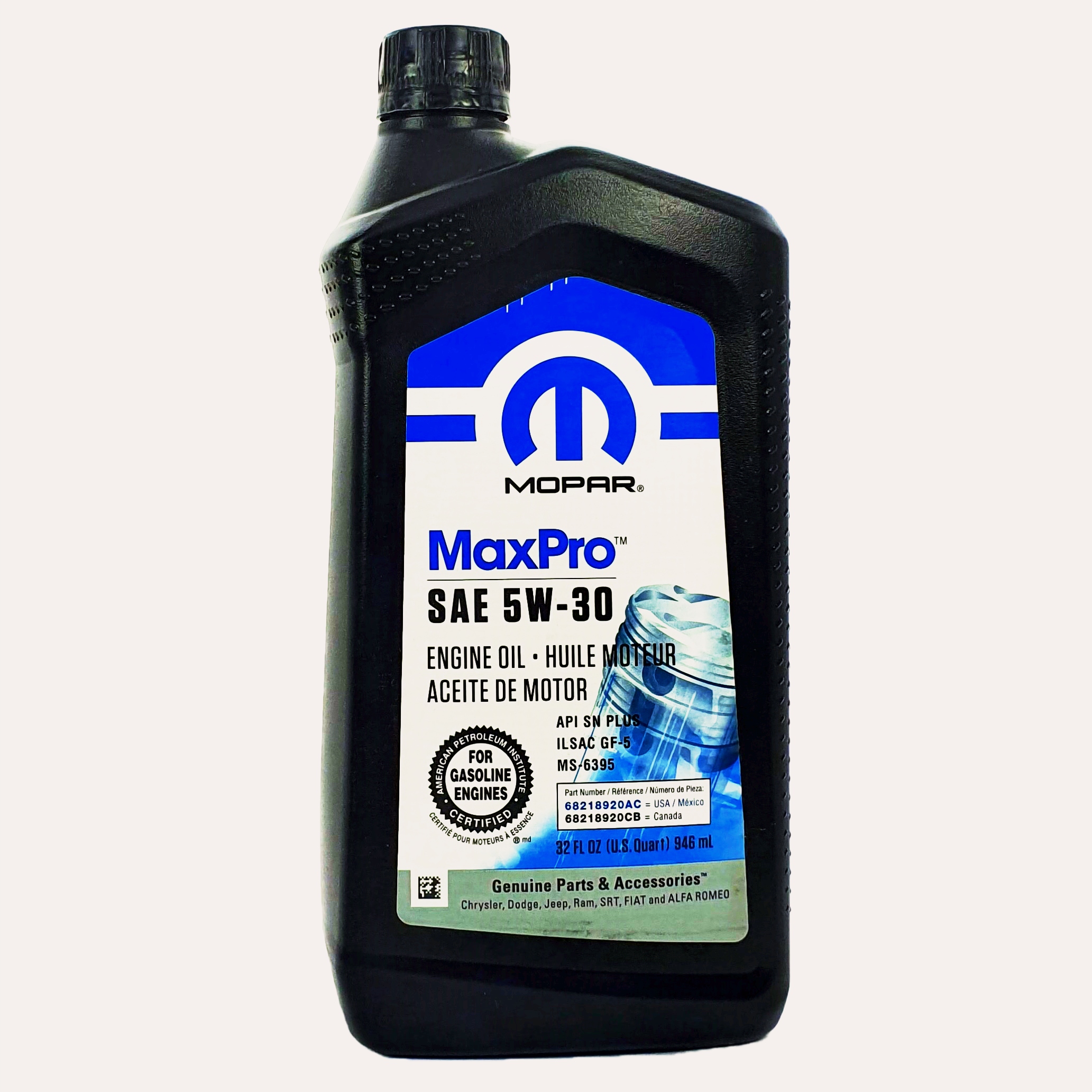 MOPAR 5W30 1L JEEP CHRYSLER RAM DODGE CHARGER 68218920AC za 45 zł z ...