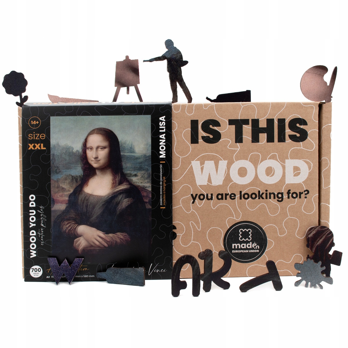 EKO PUZZLE MONA LISA DA VINCI PUZLE DREWNIANE PREZENT XXL 700 elementów Marka WOOD YOU DO