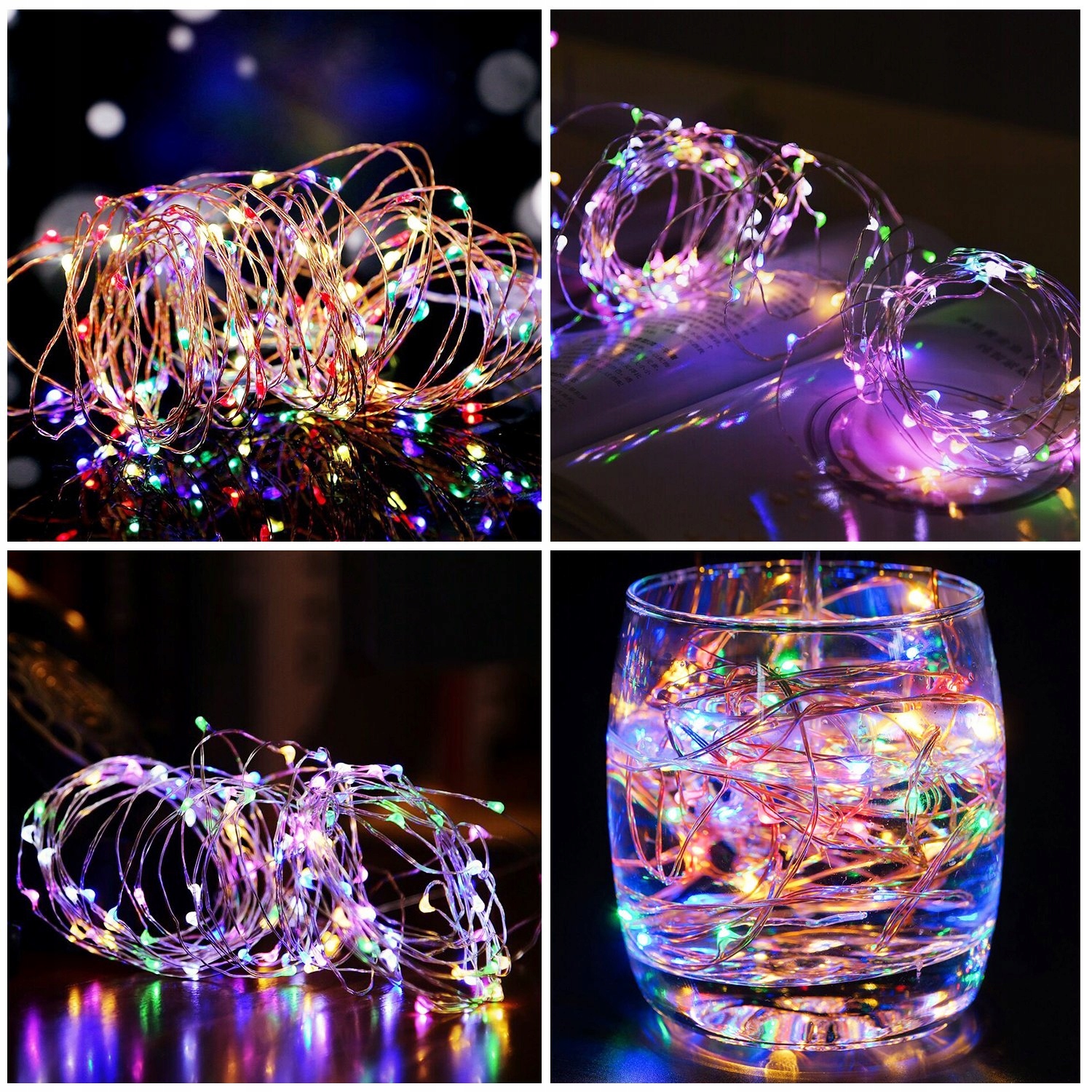 SALCAR LAMPKI DRUCIKOWE MULTIKOLOR GRILANDA ŁAŃCUCH ŚWIETLNY 10M 100LED — miniatura 5